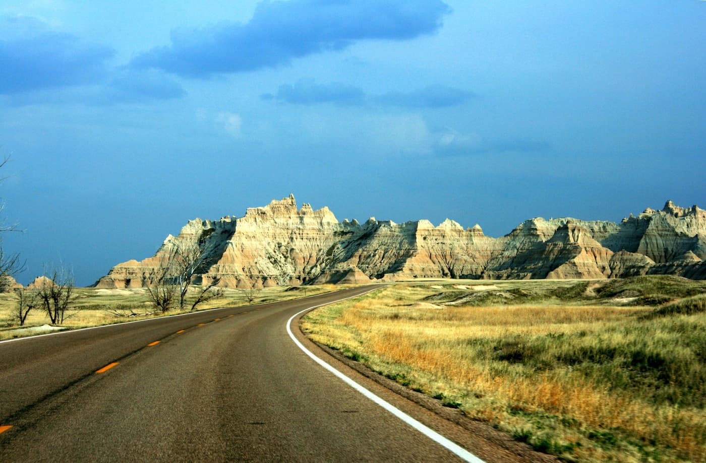 Scenic view of Badlands National Park in South Dakota